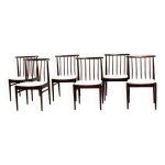 Ensemble de six chaises de salle  manger en palissandre awa