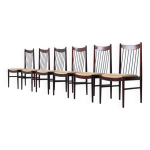 Ensemble de six chaises de salle  manger en palissandre par helge sibast, danemark, 1960