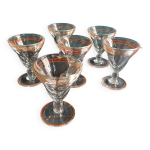 Ensemble de six verres franais vintage  liqueur