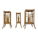 Ensemble de supports  plantes gigognes en bambou des annes 1970