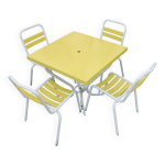 Ensemble table et 4 chaises de jardin ou de terrasse m�tal peint