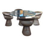 Ensemble table et 4 fauteuils warren platner dition knoll