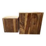 Ensemble de tables basses en bois massif de sheesham