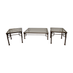 Ensemble table basse et bout de canap en fer forg