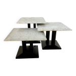 Ensemble table basse en marbre gigogne design italien des années 70 vintage Ensemble table basse en marbre gigogne design italien des années 70 vintage