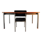 Ensemble table - bureau et chaises en palissandre pour topform, pays - bas, annes 1960