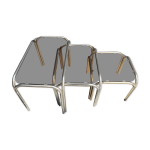 Ensemble de tables gigognes en verre fum�