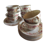 Ensemble tasses et sous tasses porcelaine de digoin