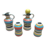 Ensemble vinaigrier, huilier, sali�re et poivrier