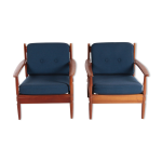 Ensemble vintage de fauteuils grete jalk fabriqu par france et son, 1960 danemark