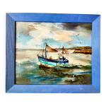 �ric peyrol huile sur toile le chalutier � honfleur