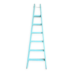 Escabeau vintage patine turquoise