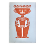 Estampe originale pr - colombienne, aztques colombie folk annes 60