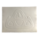 Estampe signe et numrote de jean legros, estampage gomtrique inspir des reliefs, c 1970