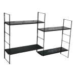 Etagere 1960 a 70 metal 4 tablettes noir � 3 montants