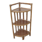 tagre d'angle bambou et rotin vintage 1970