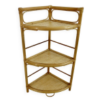 tagre d'angle en rotin bambou annes 60 70
