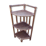 tagre d'angle en rotin vintage
