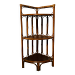 tagre d'angle vintage en bambou et rotin annes 1960 / 70