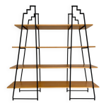 Étagère bibliothèque bois et métal design des années 80 Étagère bibliothèque bois et métal design des années 80