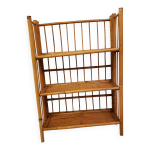 Etagre / bibliothque pliante vintage en rotin
