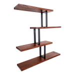 tagre en bois massif chne avec tagres invisibles et supports acier noir - lgance & modernit