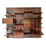 Etagre modulaire murale scandinave en palissandre, poul cadovius, annes 60