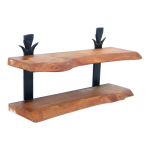 Etagre murale en bois et fer forg, annes 70