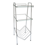 Étagère sellette verre métal chromé porte - revues années 70 Étagère sellette verre métal chromé porte - revues années 70