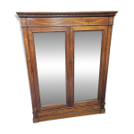Exceptionnelle vitrine 2 portes en marqueterie et acajou Exceptionnelle vitrine 2 portes en marqueterie et acajou