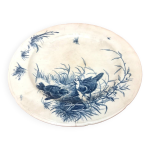 Faïence de gien ancien plat de service décor oiseaux Faïence de gien ancien plat de service décor oiseaux