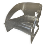 Fauteuil 4801 joe colombo dition kartell / plexiglas transparent