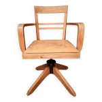Fauteuil américain d'architecte en bois et fonte des années 30 Fauteuil américain d'architecte en bois et fonte des années 30