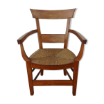 Fauteuil ancien en bois et paille Fauteuil ancien en bois et paille