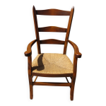 Fauteuil ancien en bois et paille Fauteuil ancien en bois et paille