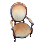 Fauteuil ancien cabriolet style louis philippe m�daillon