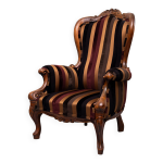 Fauteuil ancien avec revtement en tissu paul smith des annes 1880