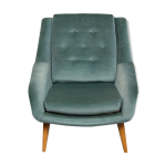 Fauteuil des annes 1950 en velours bleu