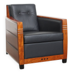 Fauteuil art dco en cuir noir