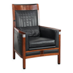 Fauteuil art dco en cuir noir