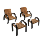 Fauteuils art déco avec sièges ottoman Fauteuils art déco avec sièges ottoman