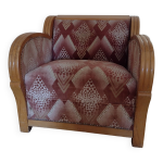Fauteuil art deco en velours rose