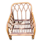 Fauteuil bambou rotin annes 60 / 70 vintage