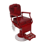 Fauteuil de barbier rouge et blanc vintage Fauteuil de barbier rouge et blanc vintage