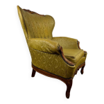 Fauteuil baroque vintage jaune moutarde / fauteuil club / fauteuil une place