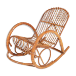 Fauteuil  bascule italien en rotin, 1960