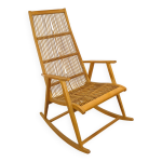 Fauteuil  bascule en rotin design hellerau