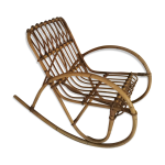 Fauteuil  bascule en rotin pour enfant vintage