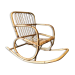 Fauteuil  bascule en rotin vintage pour les enfants