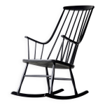 Fauteuil bascule vintage grandessa, lena larsson �dition nesto, 1960.